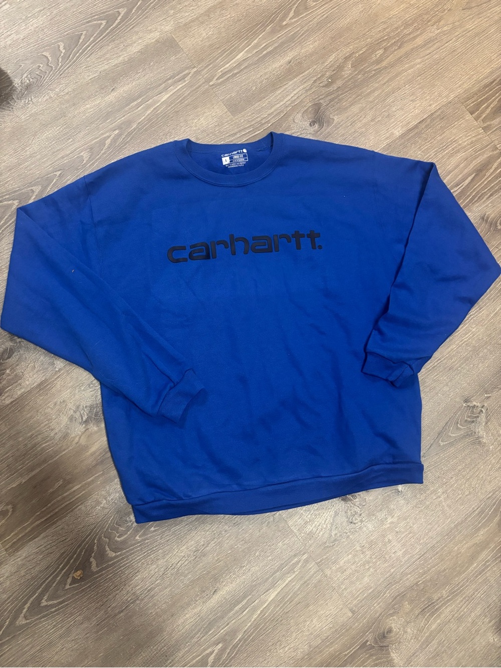 Carhartt Men’s Bright Royal Blue Crewneck with Black Logo